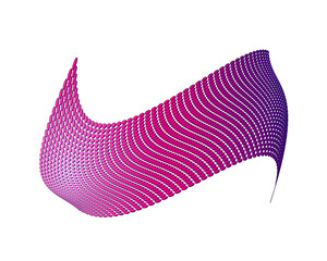 Poster - Dotted dynamic wave and shadow background in minimalist style. Bright abstract digital technology style network design with particle. Jpeg equalizer element for website design
