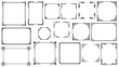 © Дмитрий - Set Black Simple Line Frame Collection Doodle Square Floral Frame Elements Vector Design Style Sketch Isolated Illustration For Banner