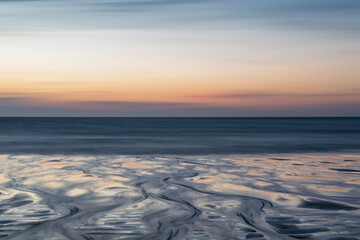 Wall Mural - absolutely beautiful landscape images of holywell bay beach in cornwall uk during golden hojur sunse