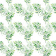 Seamless tropical pattern with green palm leaves of different saturation for design and decoration. Great for decorative paper, scrapbooking, and design