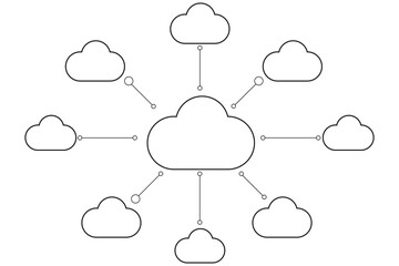 Poster - cloud computing, cloud computing technology internet concept, cloud icon with circuit board isolated
