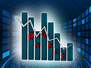 3d rendering Stock market online business concept. business Graph 
