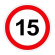 © New Africa - Road sign MAXIMUM SPEED 15 on white background, illustration