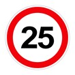 © New Africa - Road sign MAXIMUM SPEED 25 on white background, illustration