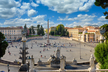 Wall Mural - Piazza del Popolo (People's Square) in Rome, Italy. Architecture and landmark of Rome. Cityscape of Rome.