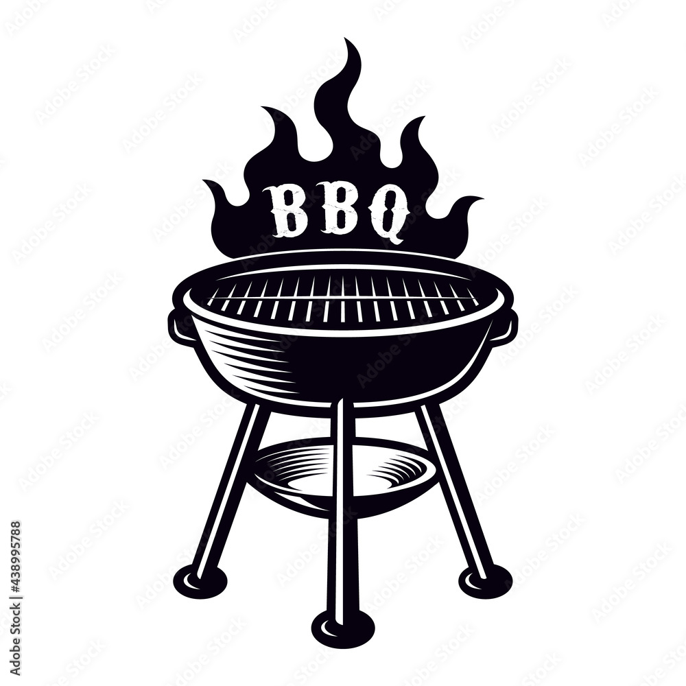 BBQ grill vector illustration Stock Vector | Adobe Stock, image size:1000x1000