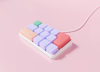 Fototapete - keyboard Shortcut small Minimal style Blank 3d illustration pink background. use in graphic design, Find people or stories on the internet and social media. Information Networking Concept
