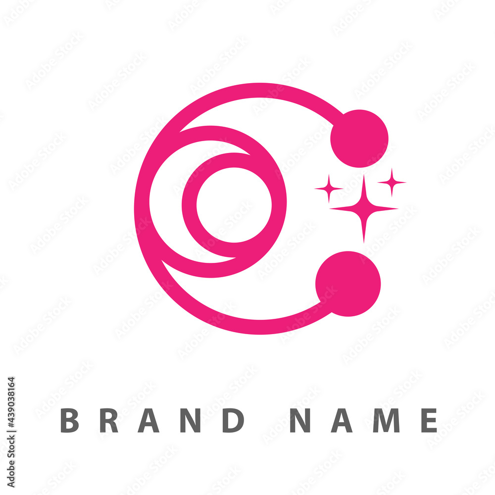 Abstract Initial Letter C an O Linked Logo. Blue Gradient Circular ...