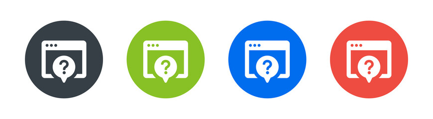 Aufkleber - Website with question mark and bubble icon vector illustration.