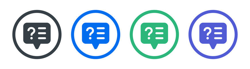 Poster - Question vector icon. Survey in text message symbol. Ask information illustration.