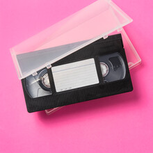 Studio Shot Of VHS Tape With Blank Label