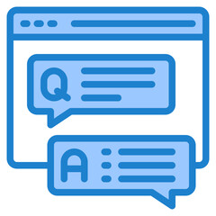 Wall Mural - Q&A blue style icon