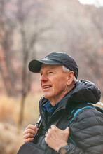 USA, Utah, Escalante, Senior Man Hiking In Grand Staircase-Escalante National Monument