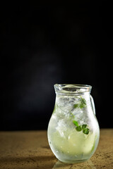 Canvas Print - juice in a glass on the table 