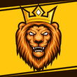 head lion mascot esport logo gaming team and streamer, vector illustration