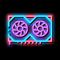 Poster - video adapter neon light sign vector. Glowing bright icon video adapter sign. transparent symbol illustration
