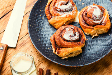 Canvas Print - Cinnabons,bun with cinnamon