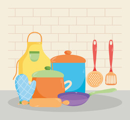 Sticker - kitchen utensils illustration