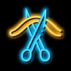 Wall Mural - cutting umbilical cord neon light sign vector. Glowing bright icon cutting umbilical cord sign. transparent symbol illustration