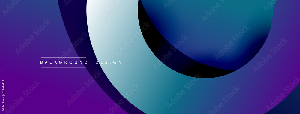 Abstract overlapping lines and circles geometric background with gradient colors