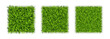 Fake Green Grass or Astroturf Square Background Isolated