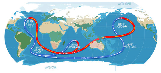 the ocean current world map with names