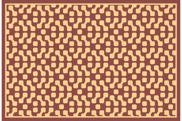 Poster - Vector seamless repeat pattern. Vintage style texture background illustrate by repeating connection pattern of geometric brown rounded square in dark brown background with border on outside.