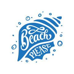 Wall Mural - beach please slogan hand drawn t-shirt design. summer time related motivational typography inscripti