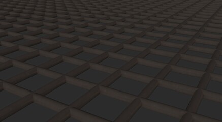 Poster - Gray textured volumetric lattice or mesh on a gray background. 3d rendering abstract image.