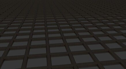 Poster - Gray textured volumetric lattice or mesh on a gray background. 3d rendering abstract image.
