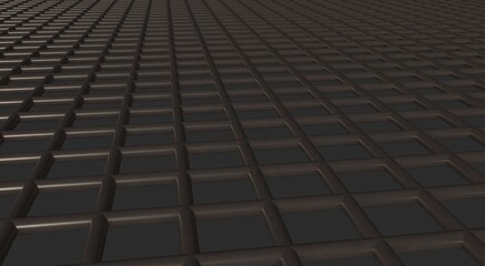 Poster - Gray textured volumetric lattice or mesh on a gray background. 3d rendering abstract image.