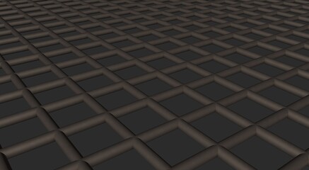 Poster - Gray textured volumetric lattice or mesh on a gray background. 3d rendering abstract image.