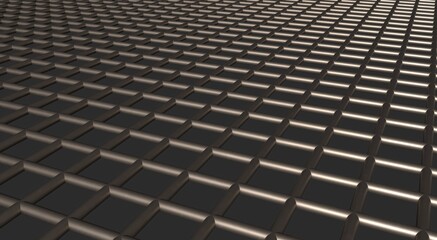 Poster - Gray textured volumetric lattice or mesh on a gray background. 3d rendering abstract image.