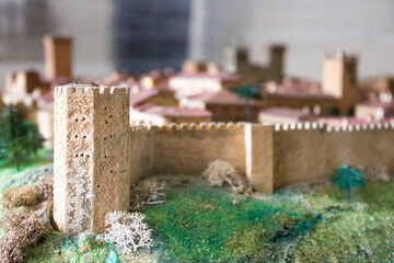 Caceres, Spain. Mockup miniature of the Old Monumental Town, a World Heritage Site