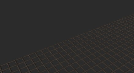 Poster - Gray textured volumetric lattice or mesh on a gray background. 3d rendering abstract image.