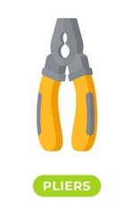 Wall Mural - Vector illustration of pliers design. Construction tools. Tools for repair. Drawing of pliers tool vector icon for tool store.