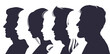 © WinWin - Male and female profile faces silhouettes, human faces overlay images concept