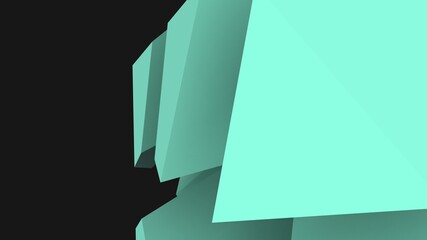 Poster - Abstract screensaver on the desktop in the form of polygonal planes on a gray background. Geometric design. 3d rendering image.