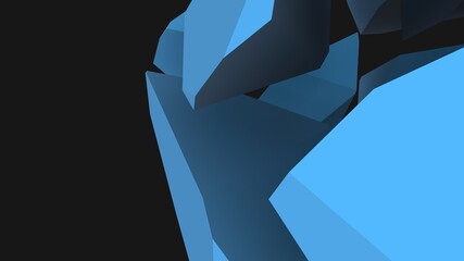 Poster - Abstract screensaver on the desktop in the form of polygonal planes on a gray background. Geometric design. 3d rendering image.