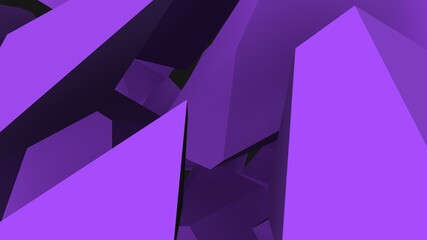 Poster - Abstract screensaver on the desktop in the form of polygonal planes on a gray background. Geometric design. 3d rendering image.