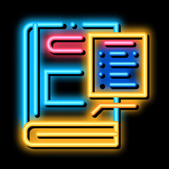 Poster - regulations policy neon light sign vector. Glowing bright icon regulations policy sign. transparent symbol illustration