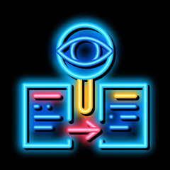 Poster - conformity of document policy neon light sign vector. Glowing bright icon conformity of document policy sign. transparent symbol illustration