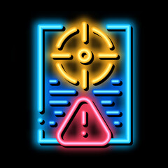 Poster - risk policy neon light sign vector. Glowing bright icon risk policy sign. transparent symbol illustration