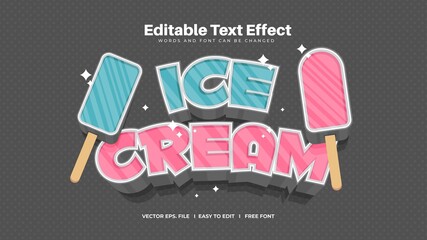 Wall Mural - Ice Cream Text Effect