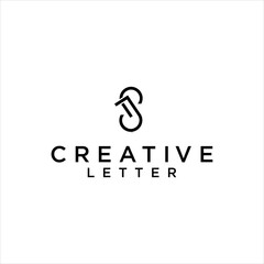Aufkleber - sj logo design, js letter vector with simple line template