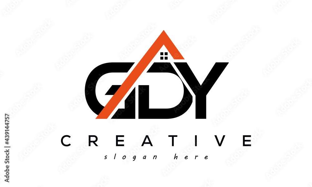 GDY letters real estate construction logo vector - obrazy, fototapety, plakaty 