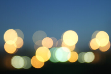 Wall Mural - blur bokeh sky at sunset and lamp background.