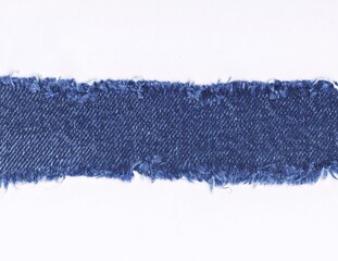 denim jeans torn on white background