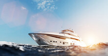 Luxury Motor Yacht On The Ocean