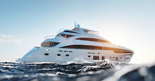 Luxury Motor Yacht On The Ocean